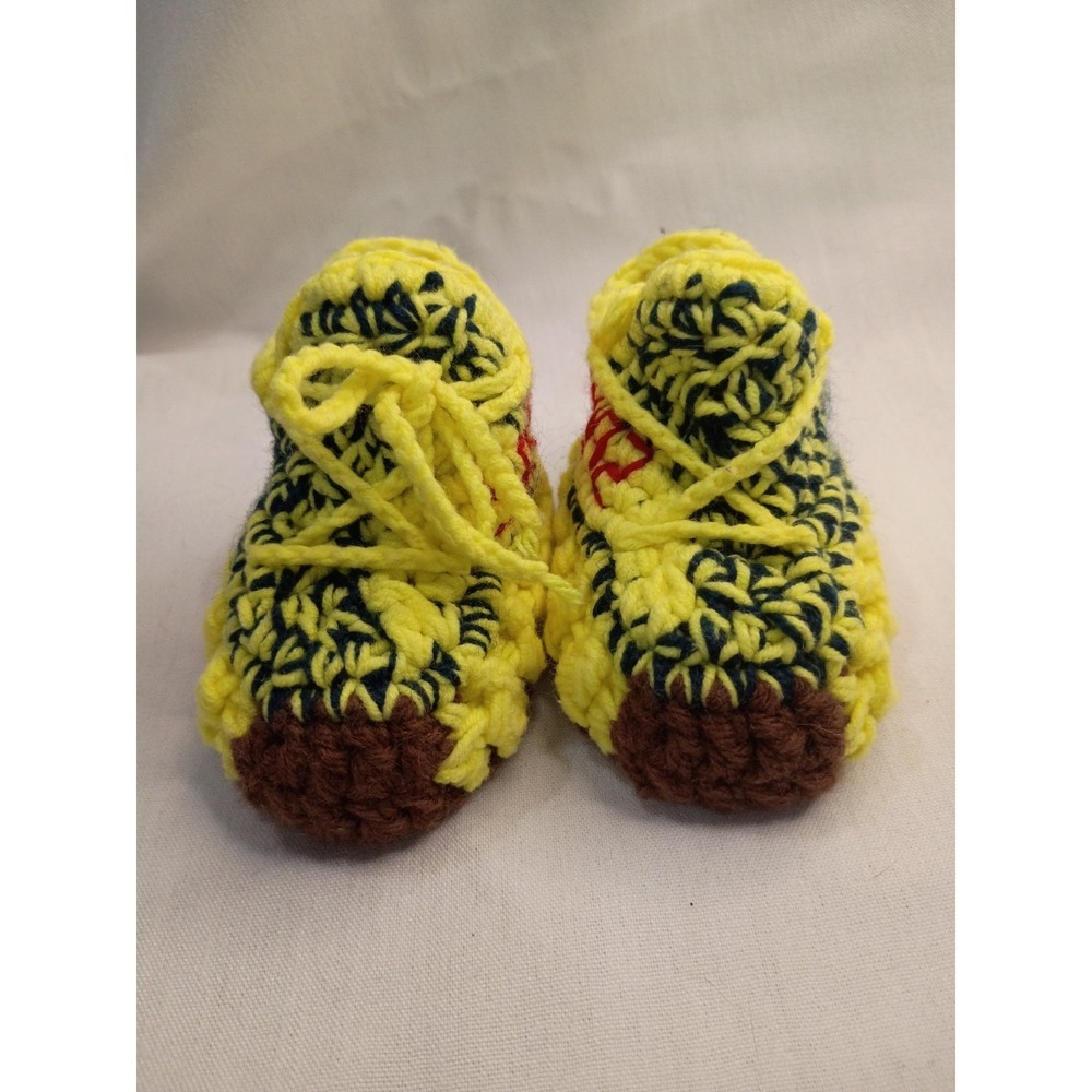 new born icy yellow crochet  shoes